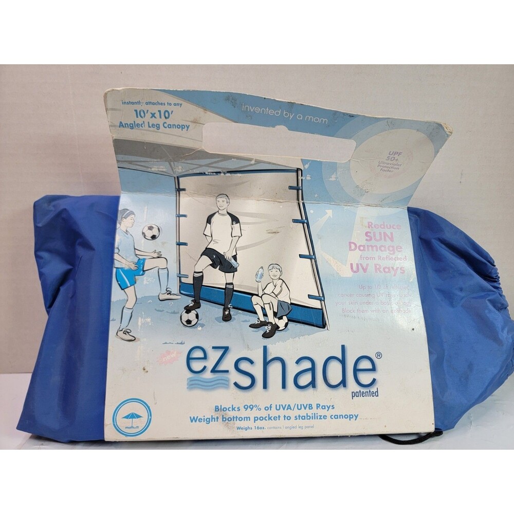 eZshade Solar Eclipz 10x10 Angled Leg Canopy Sidewall Blue UPF 50+